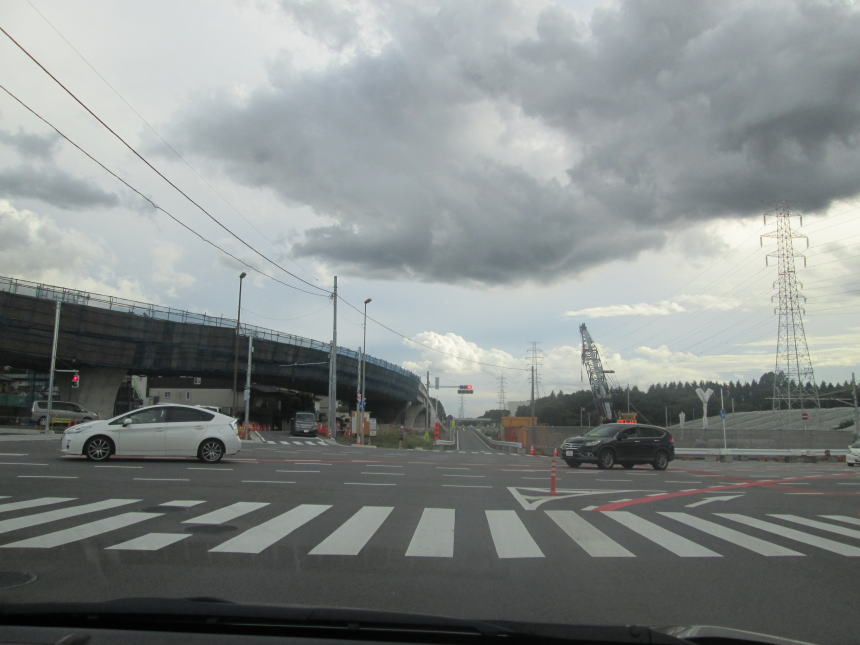真岡インターチェンジへの道　建設中