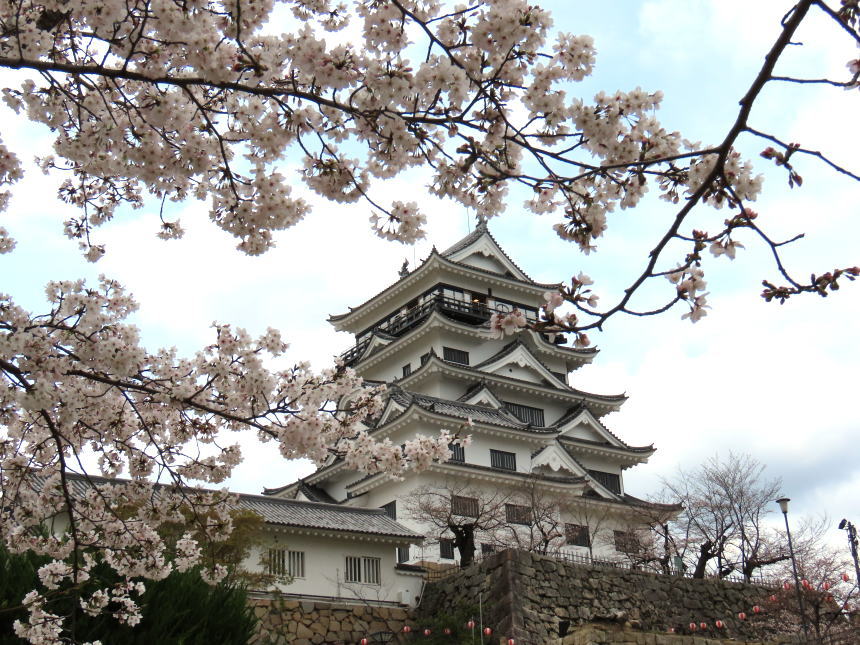 駅前公園ベンチから見た天守