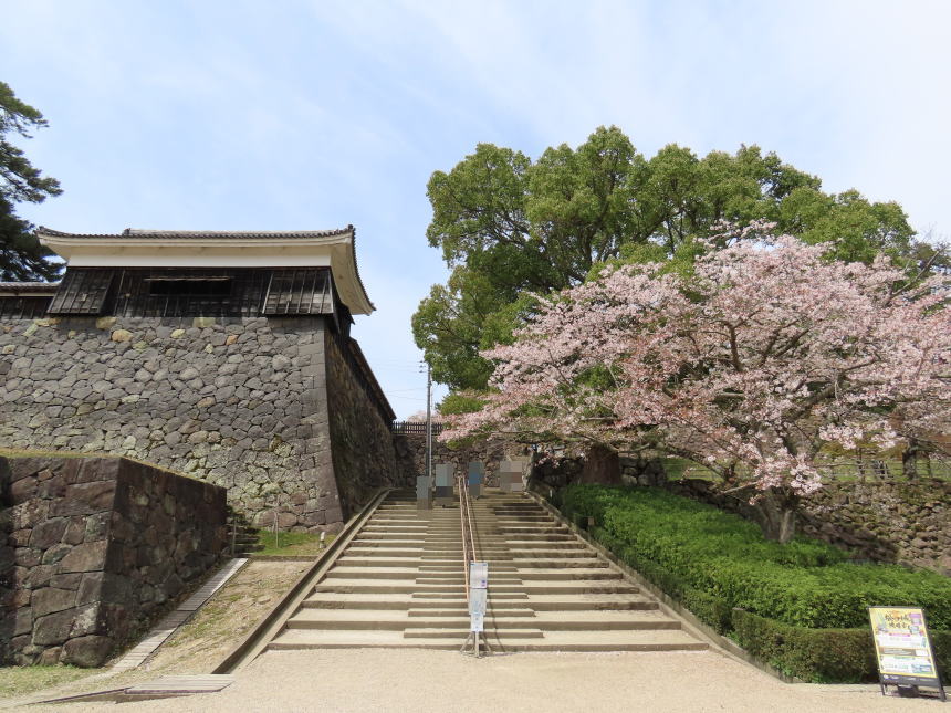 二の丸下の段から二の丸に登る階段