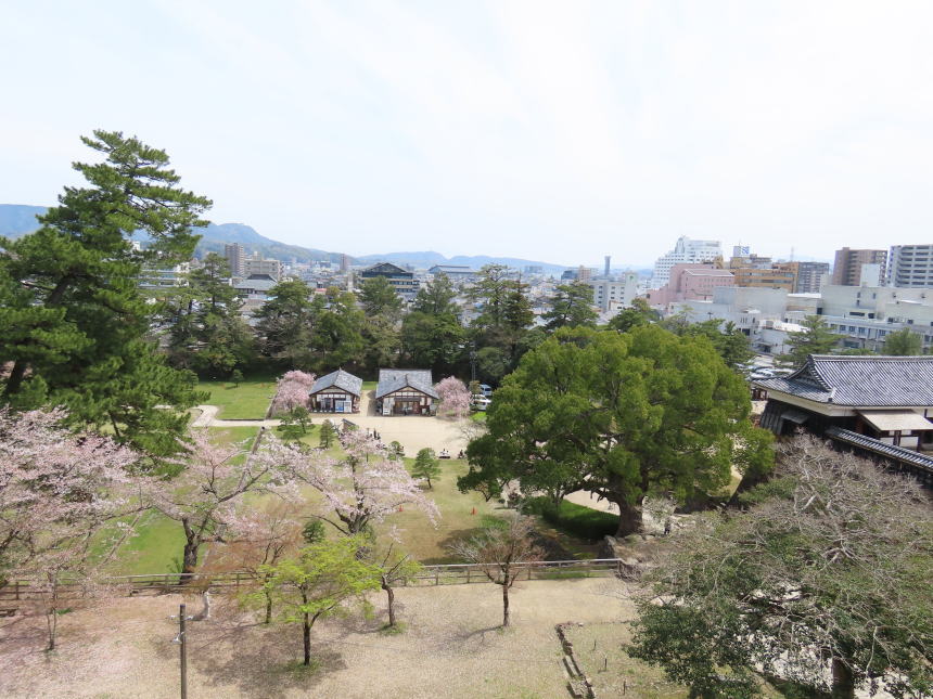 本丸から見下ろす案内所